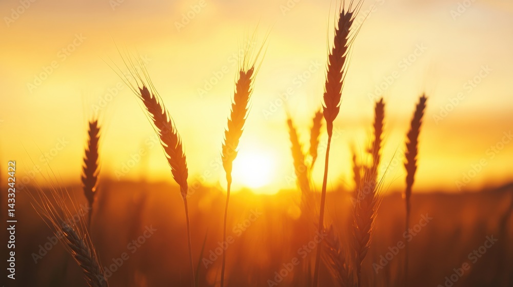 Wheat field at golden sunset Wheat field at golden sunset