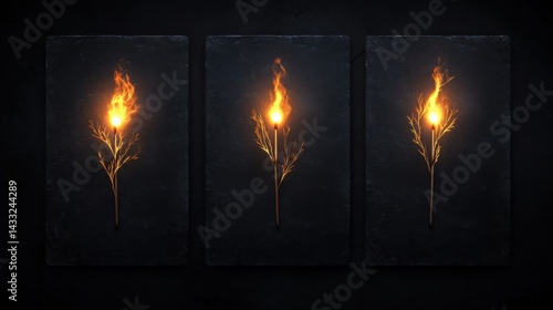 Burning matchstick abstract art