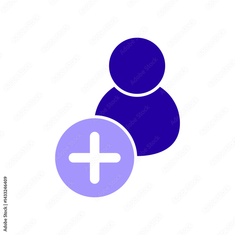 Icon a add user, isolated against a clean background. Icon a add user, isolated against a clean background.