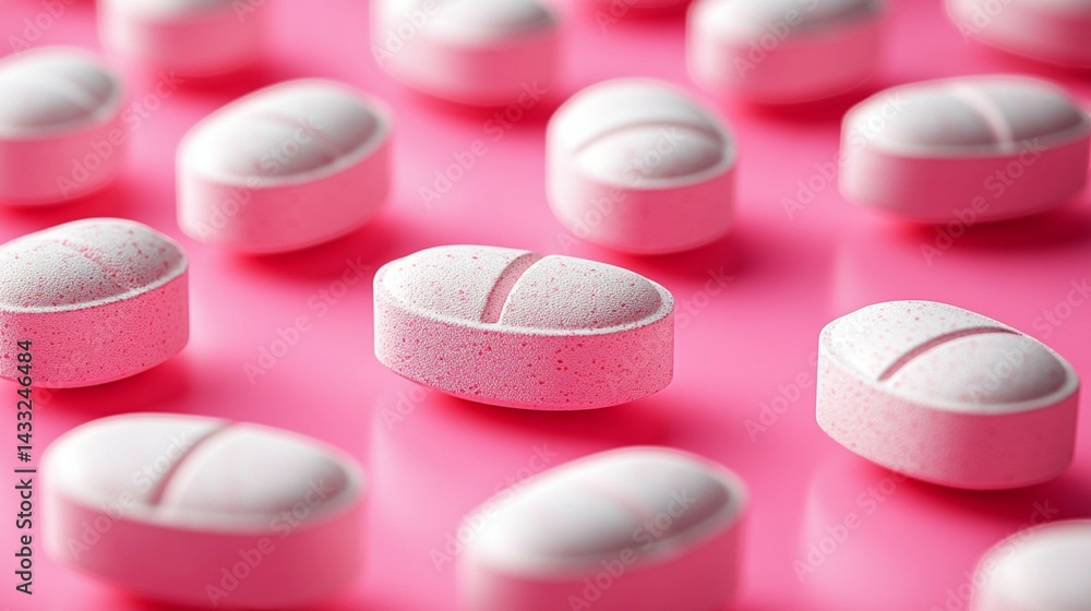 Pills on pink background Pills on pink background