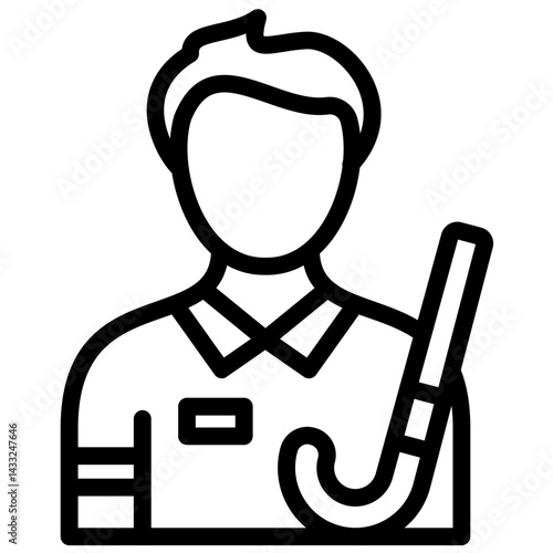 Hockey Player Male Icon