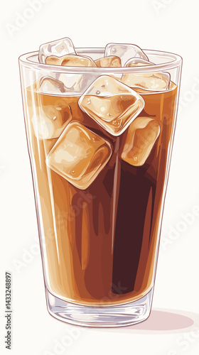 Iced coffee coffe caramel macchiato isolated on white background