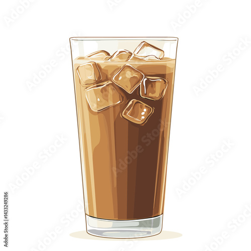 Iced coffee coffe caramel macchiato isolated on white background