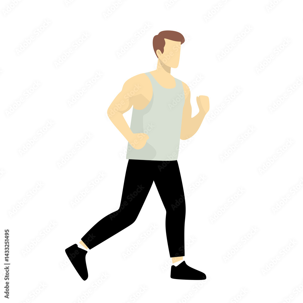 running man vector illustration. Jogging running man vector illustration. Jogging