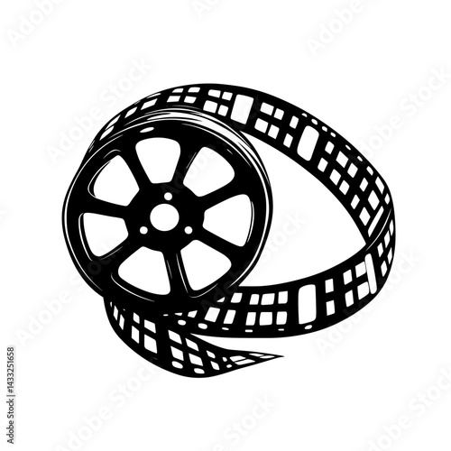 Film reel illustration for cinema, filmmaking, and creative media projects
