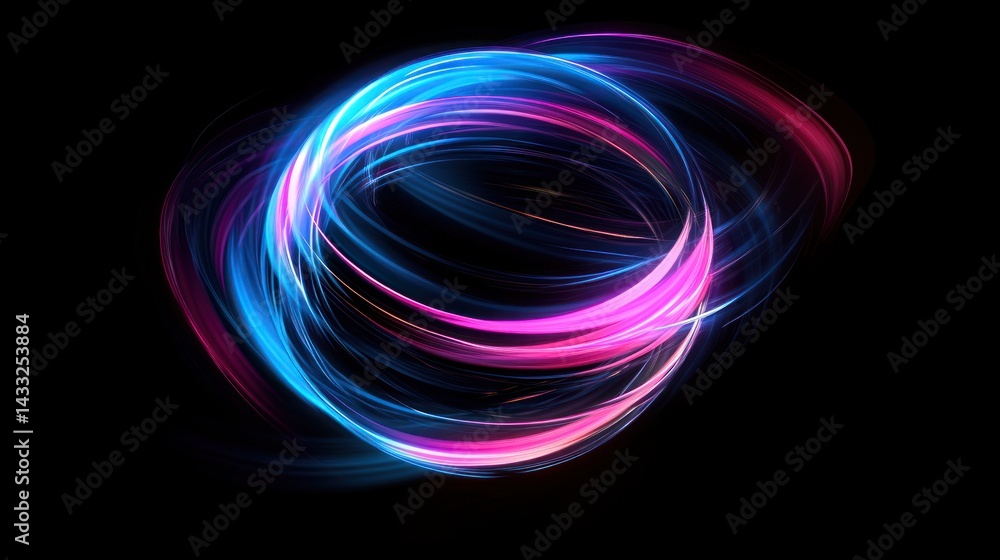 Abstract Swirling Neon Lights: A Symphony of Pink and Blue Abstract Swirling Neon Lights: A Symphony of Pink and Blue