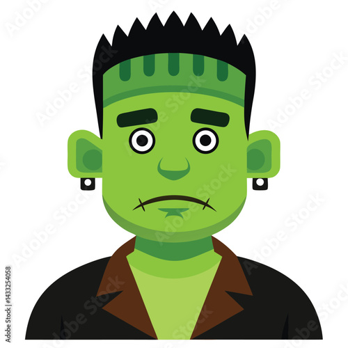 Halloween Frankenstein monster vector on white background vector illustration