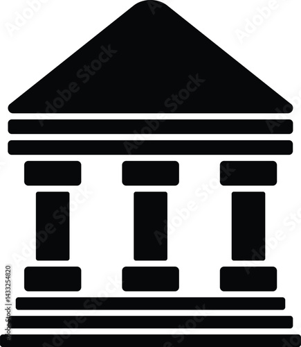 Court Icon, or bank building with pillars