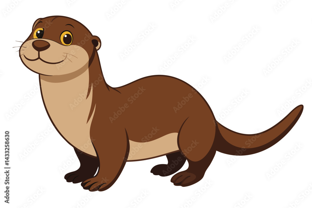 Fototapeta premium Sea Otter side view vector illustration 