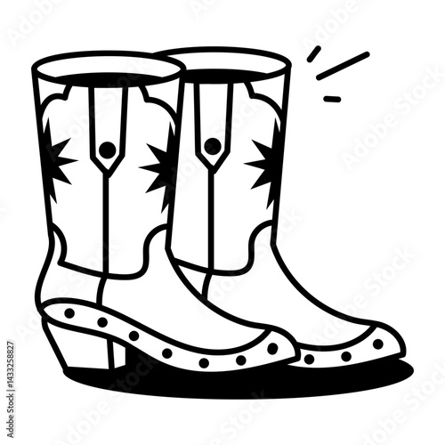 Mexican shoes icon in hand drawn style 
