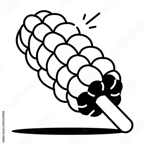 A hand drawn style icon of a corn 
