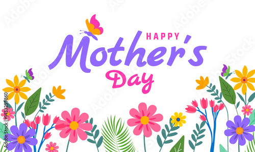 Happy Mother's Day Celebrate Mom on May 11th Background banner or poster design with flower. A day for love, appreciation, and family. Enjoy  flowers,  Honor, gratitude and quality time with mother.