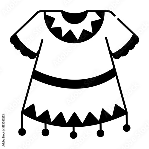 A doodle style icon of a mexican dress 
