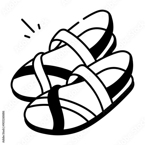 A hand drawn icon of mexican sandals 