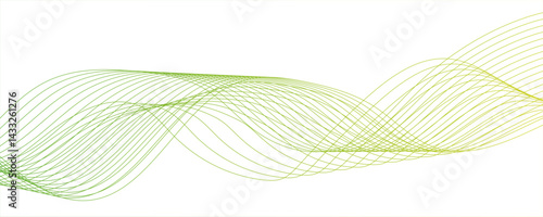 Abstract lemon and white vector wave background. Wavy  stream element with frequency sound wave lines.geometric technology themes & data visualizations, scientific