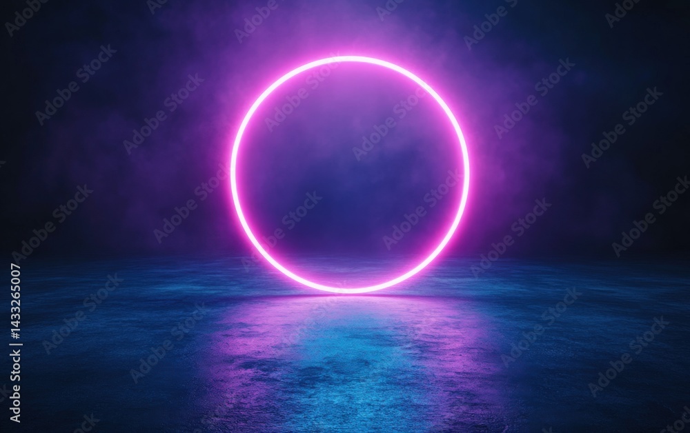 Neon circle with smoke Neon circle with smoke