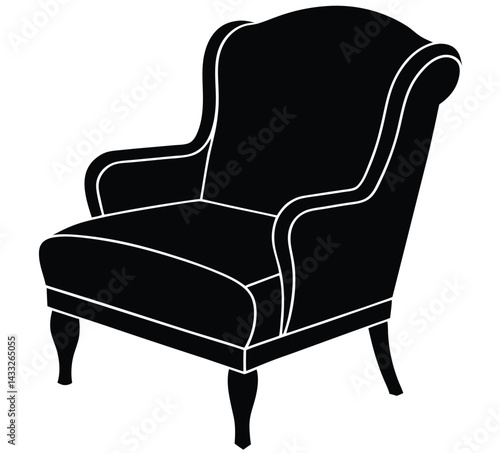 armchair isolated on white background