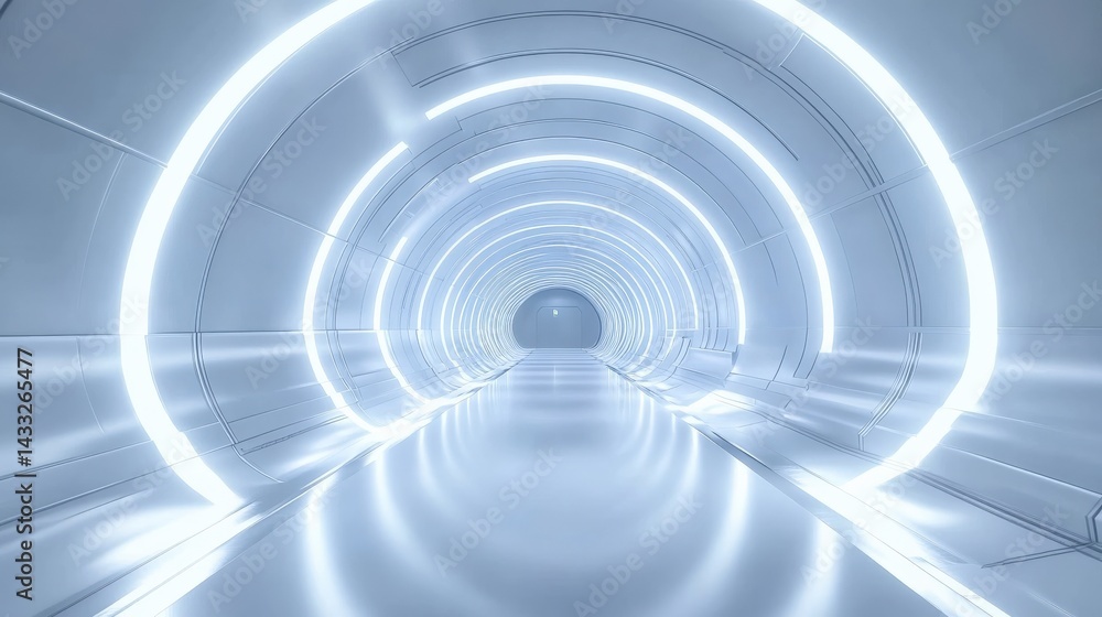Naklejka premium Futuristic Light Tunnel Design