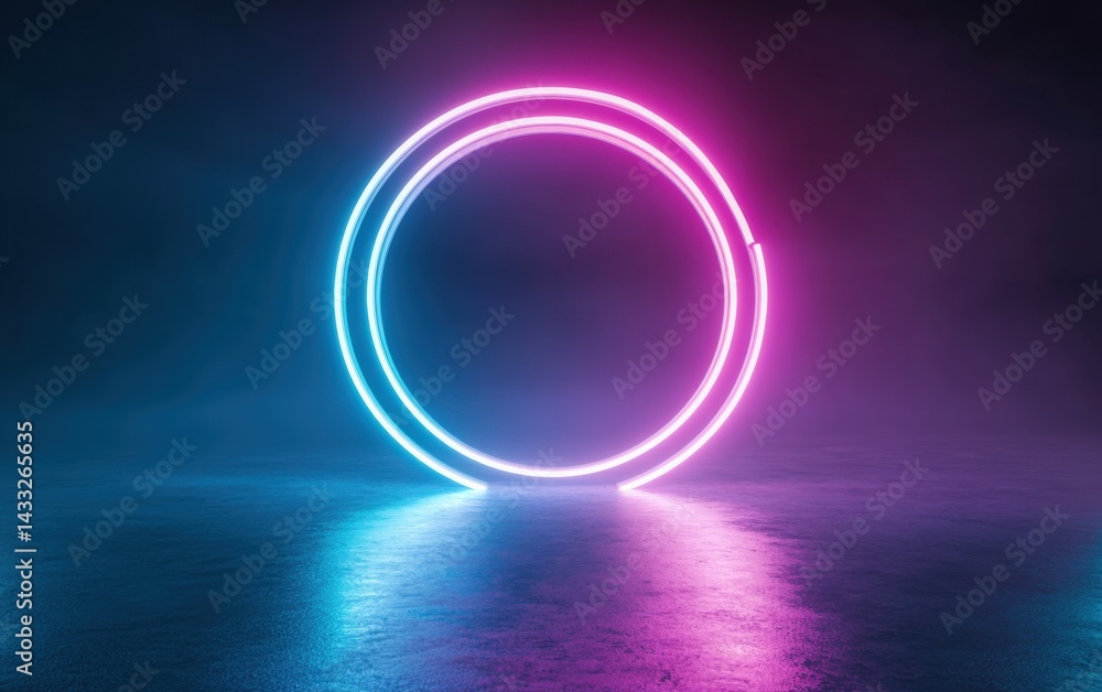 Obraz premium Neon glowing rings