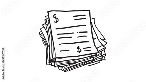 Invoice line art illustration perfect for accounting and billing designs