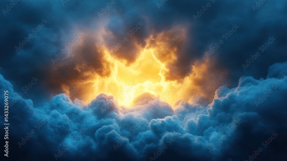 Heavenly light in clouds Heavenly light in clouds