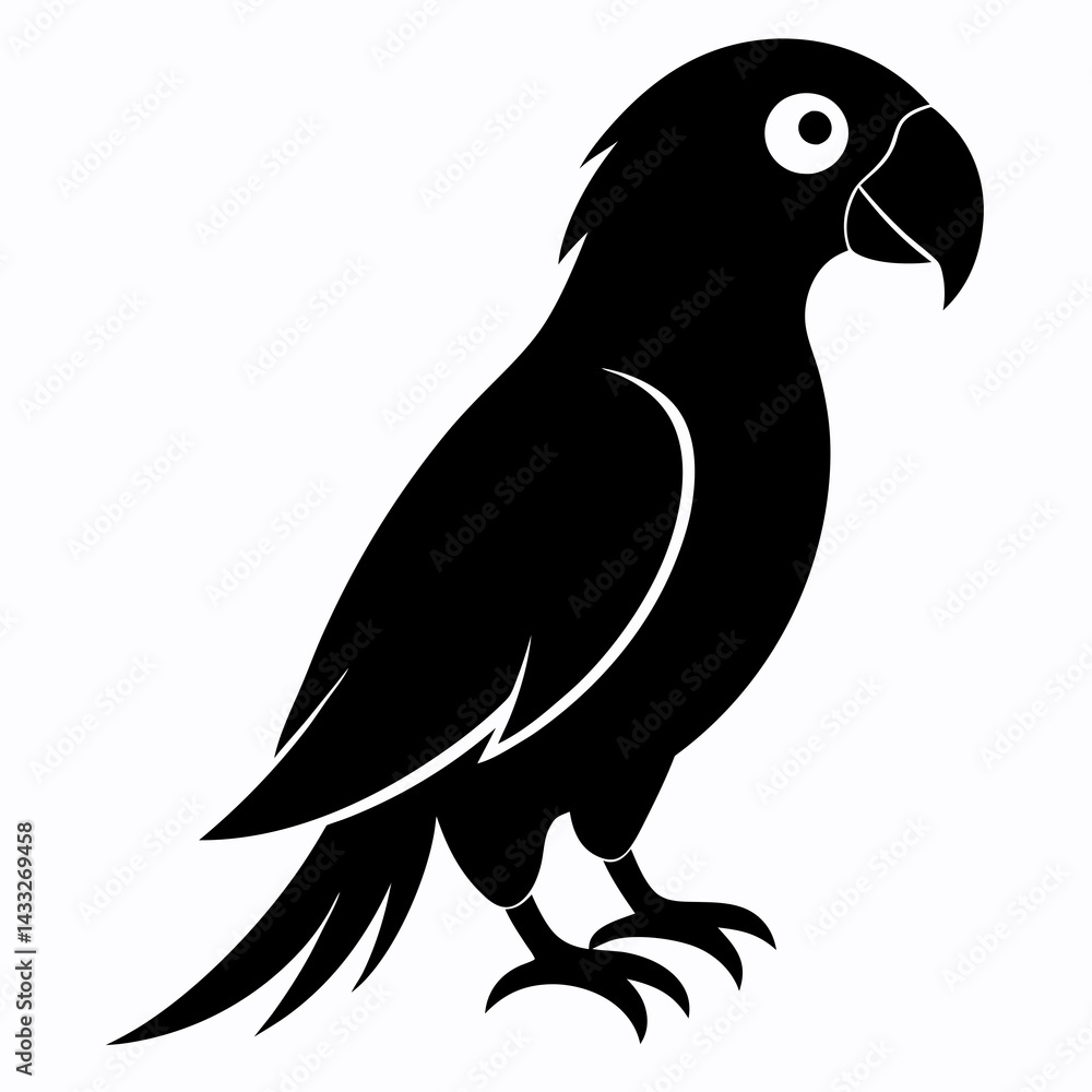 Fototapeta premium Minimalist Parrot Silhouette Vector