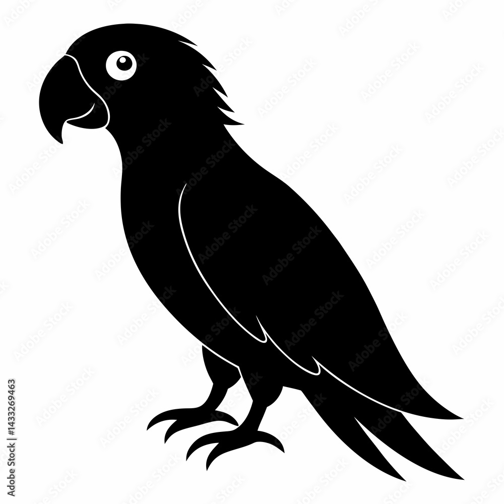 Obraz premium Minimalist Parrot Silhouette Vector