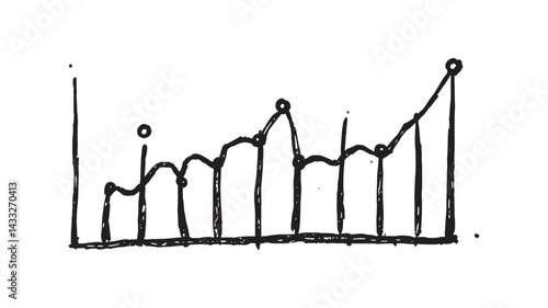 Line Chart line art illustration representing data trends and analysis visually