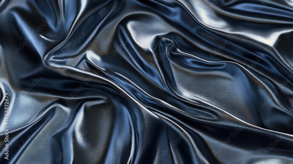 Draped Dark Blue Satin Fabric Texture Draped Dark Blue Satin Fabric Texture