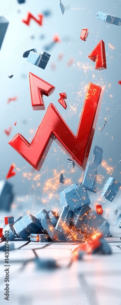 Dynamic growth visualization financial market graphic design digital environment abstract view investment concept