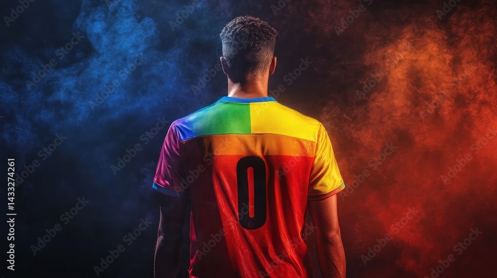 Fototapeta premium Rainbow colored sports jersey