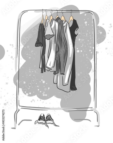 clothes on a hangers