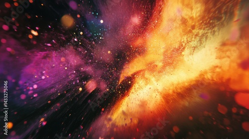Abstract Explosion of Colorful Powder