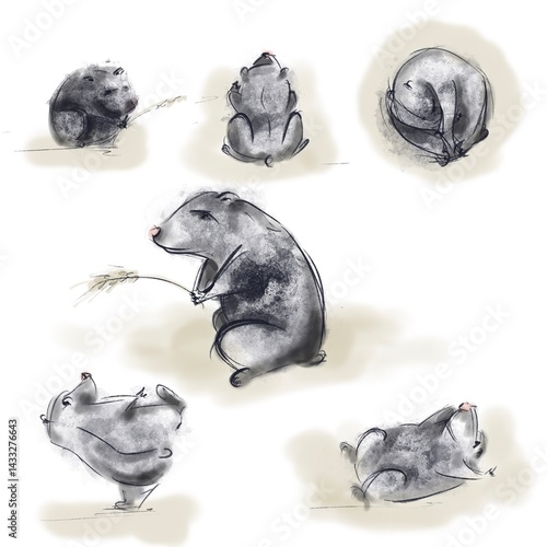 set of hamsters