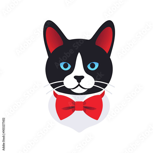 Cartoon-Cat-Bowtie-Tuxedo_Cat_Cute_Cat_Illustration-Pet