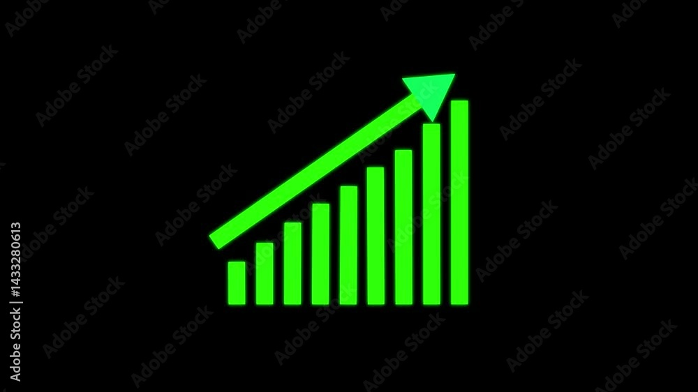 Animated bar graph with successful results. business graph showing growth. animated increase chart icon featuring a rising bar graph or line chart with an upward arrow, Animated bar graph with successful results. business graph showing growth. animated increase chart icon featuring a rising bar graph or line chart with an upward arrow,