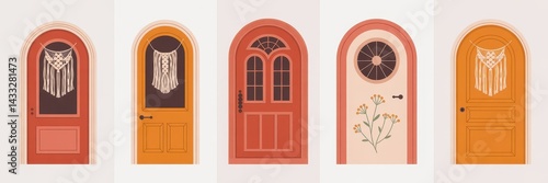 Colorful arched entrances with decorative accents