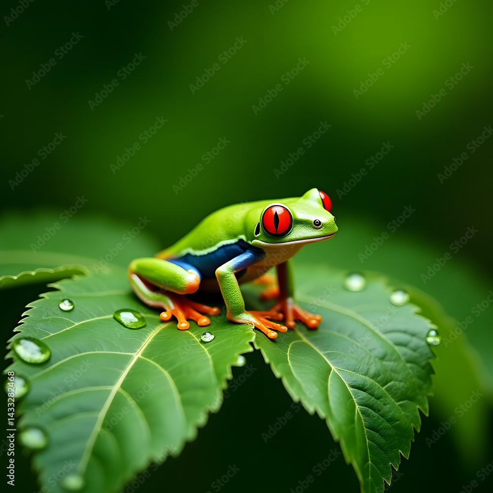 Naklejka premium green tree frog