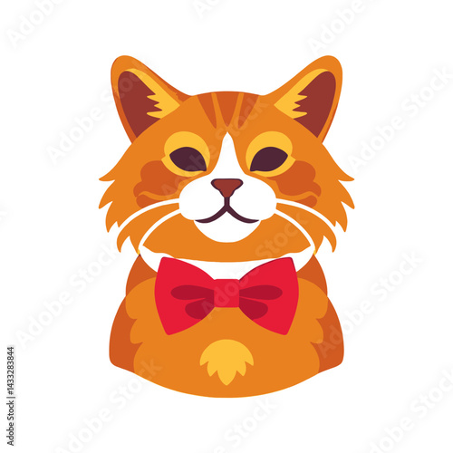 Orange_Cat_with_Bowtie_Cute_Cartoon_Animal_Illustration