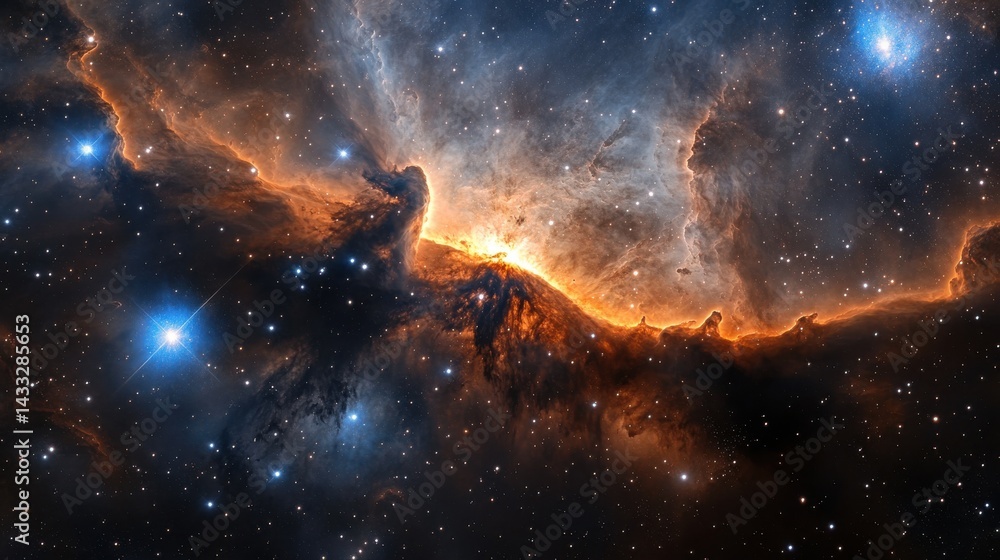 Naklejka premium Galaxy Cluster Spreading Across Cosmic Infinity ULTIMATE