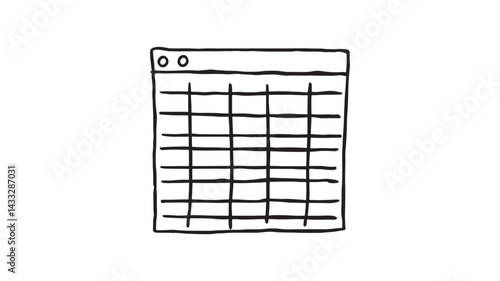Spreadsheet line art illustration perfect for business and finance presentations