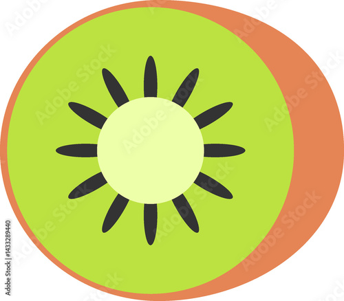 Simple kiwi fruit illustration
