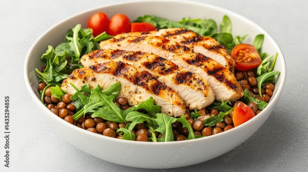 Grilled Chicken Salad with Fresh Greens and Cherry Tomatoes for a Healthy Meal Choice Grilled Chicken Salad with Fresh Greens and Cherry Tomatoes for a Healthy Meal Choice