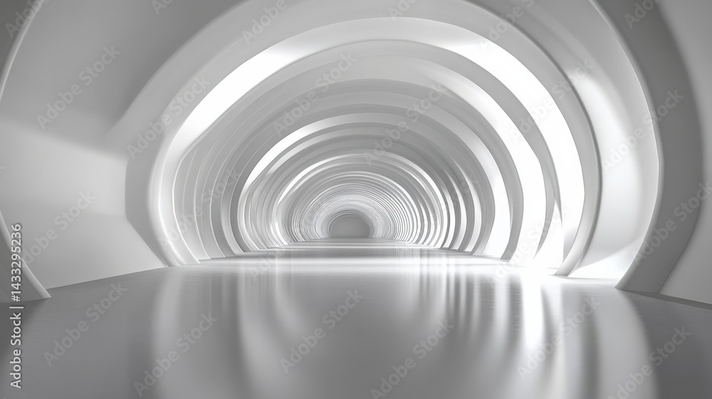 Naklejka premium Abstract White Arch Tunnel