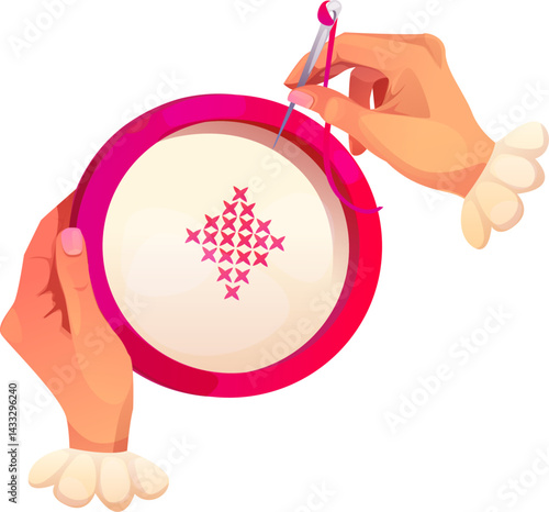 Embroidery Hoop in Hands