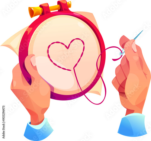 Embroidery Hoop in Hands