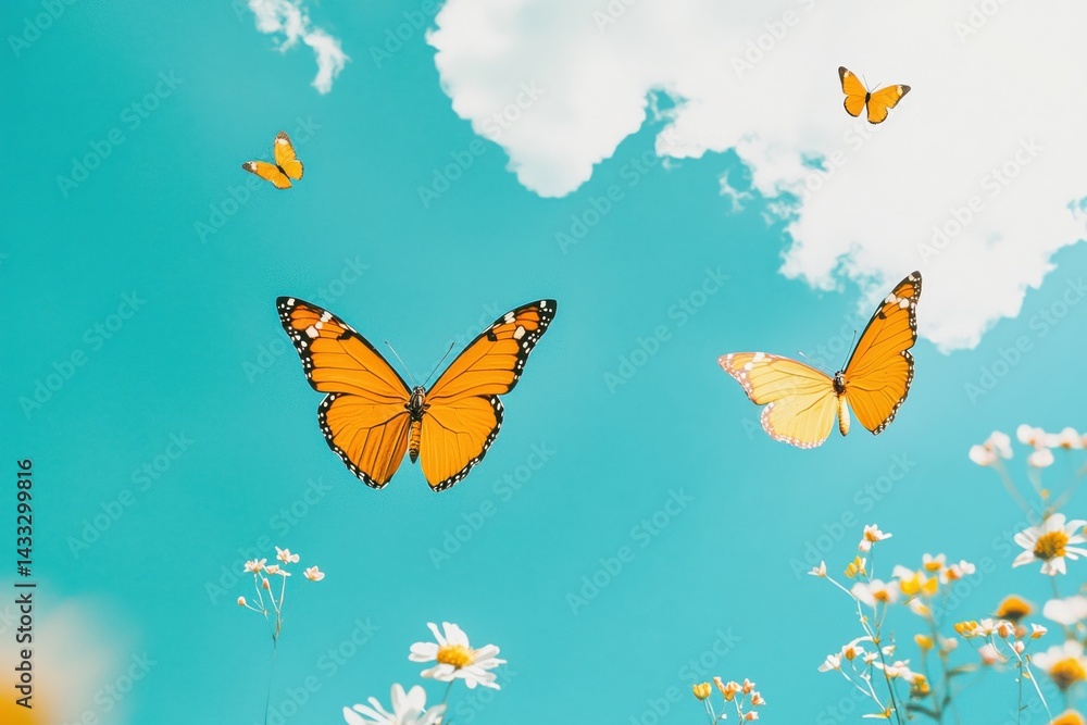 Butterflies soaring on a spring day Butterflies soaring on a spring day