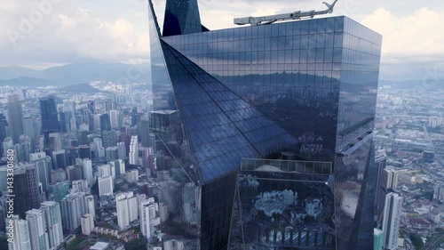 Tip of the Merdeka 118 tower megastructure in Kuala Lumpur, Malaysia