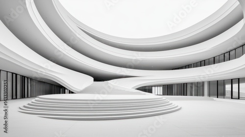 Modern, minimalist, architectural interior