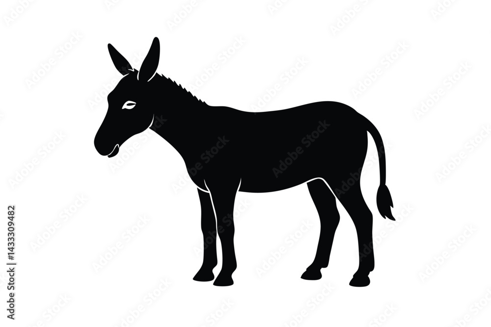Fototapeta premium Mule Silhouette Black Minimalist Animal Icon